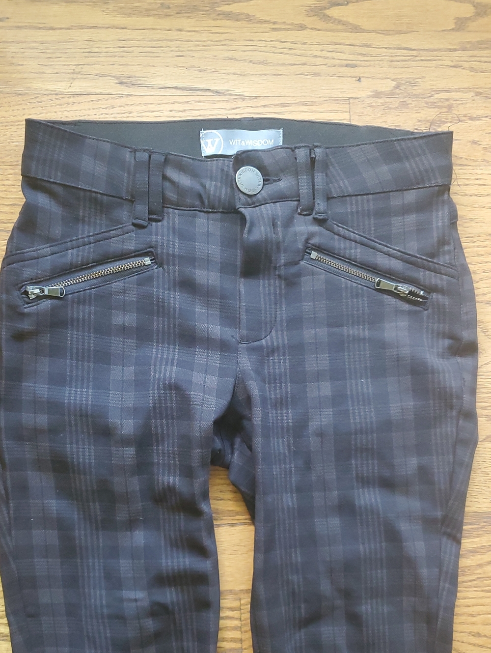 WIT & WISDOM Black Plaid Skinny Jeans Size 0P